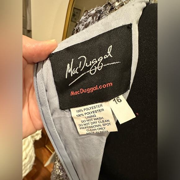 Mac Duggal 10739 - Sleeveless Linear Sequin Cocktail Dress - Picture 8 of 15